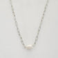 Pearl Bead Oval Link Necklace