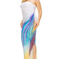 Plus sleeveless color gradient tube top maxi dress